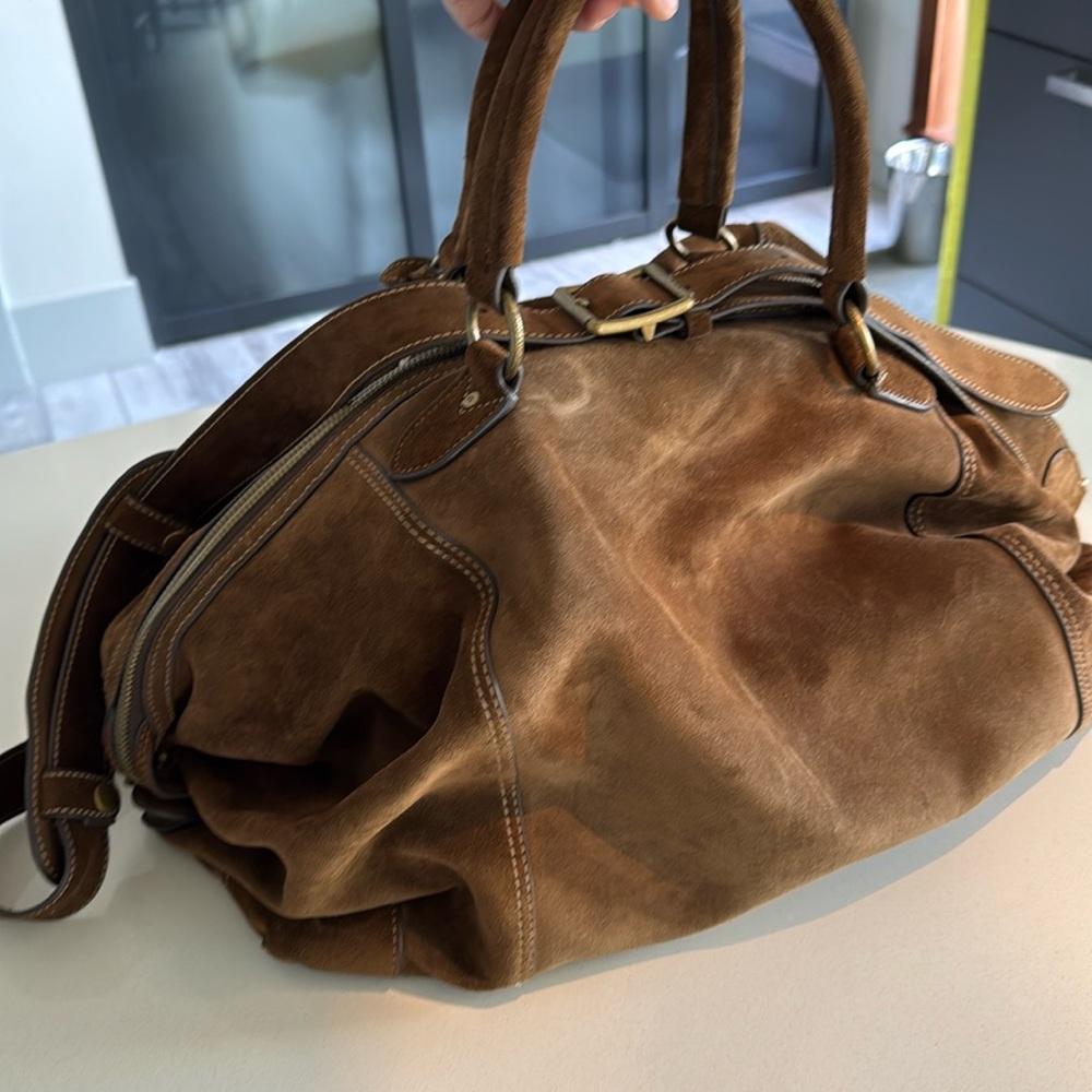 Banana Republic Archer Suede Brown Leather Duffel Bag